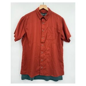 Vertx Shirt Mens Large Orange Short Sleeve Tactical Button Up Outdoor Guardian